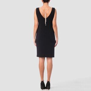 JOSEPH RIBKOFF dress sheath black lbd 10 jewel chain formal cocktail party